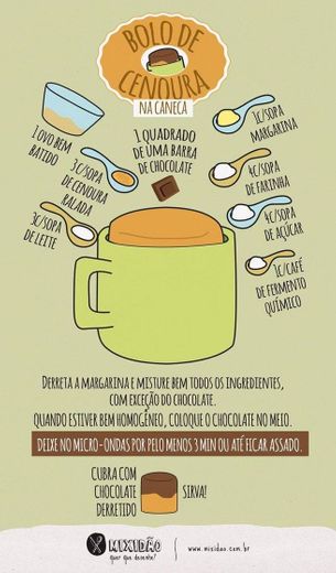 Bolo de cenoura na caneca