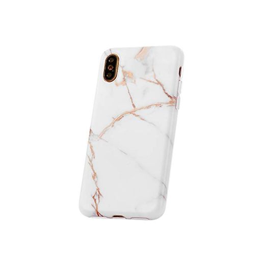 QULT Carcasa para Móvil Compatible con iPhone XR Funda marmol Blanco Silicona