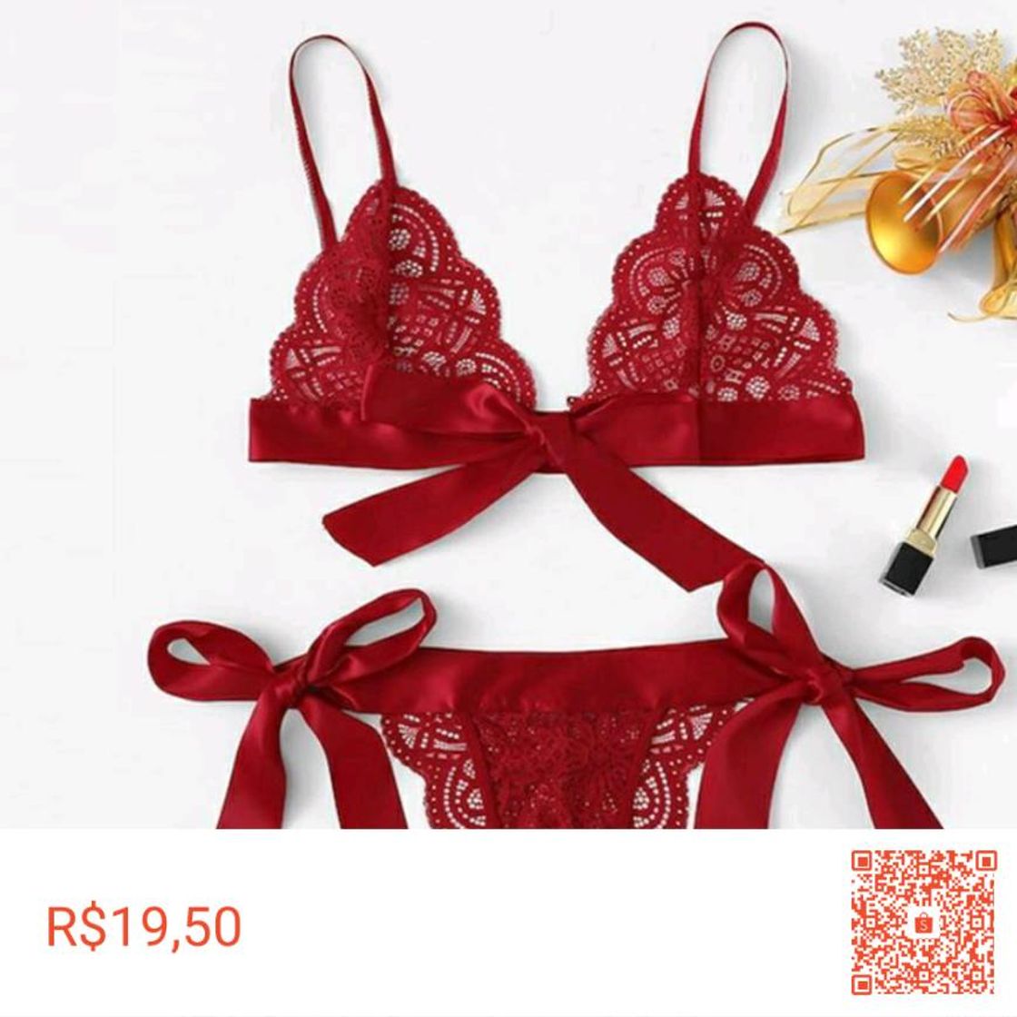 Fashion Conjunto lingerie de renda 