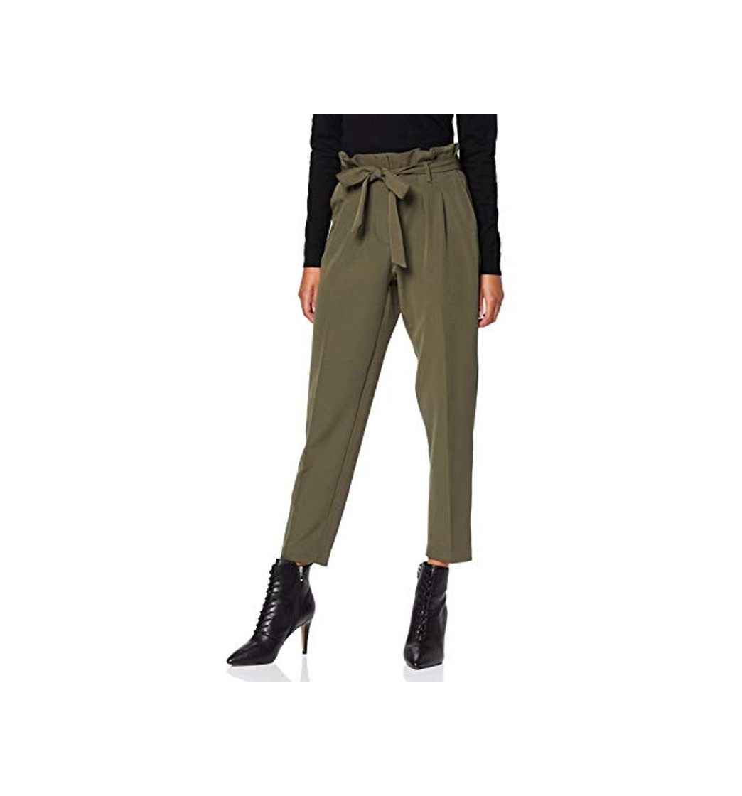 Moda New Look Vicky Highwaist Paperbag Pantalones, Verde