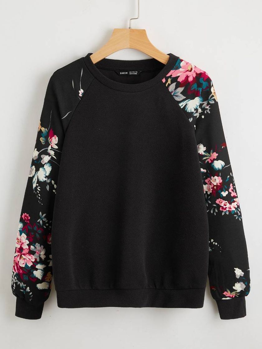 Moda Moletom Manga Floral Shein 😍