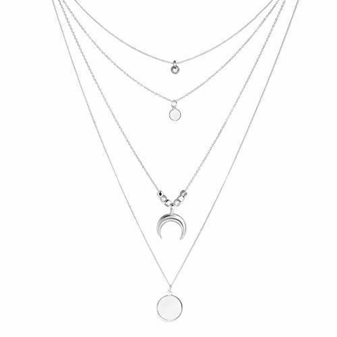 Social Larga Borla Luna Collares y Colgantes de múltiples Capas para Las Mujeres