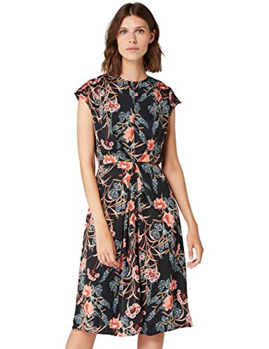 Fashion Marca Amazon - TRUTH & FABLE Vestido Midi Ajustado de Satén Mujer,