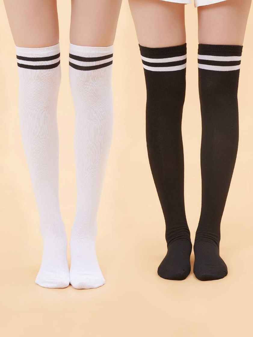 Social 2 pares de meia preto e branco 