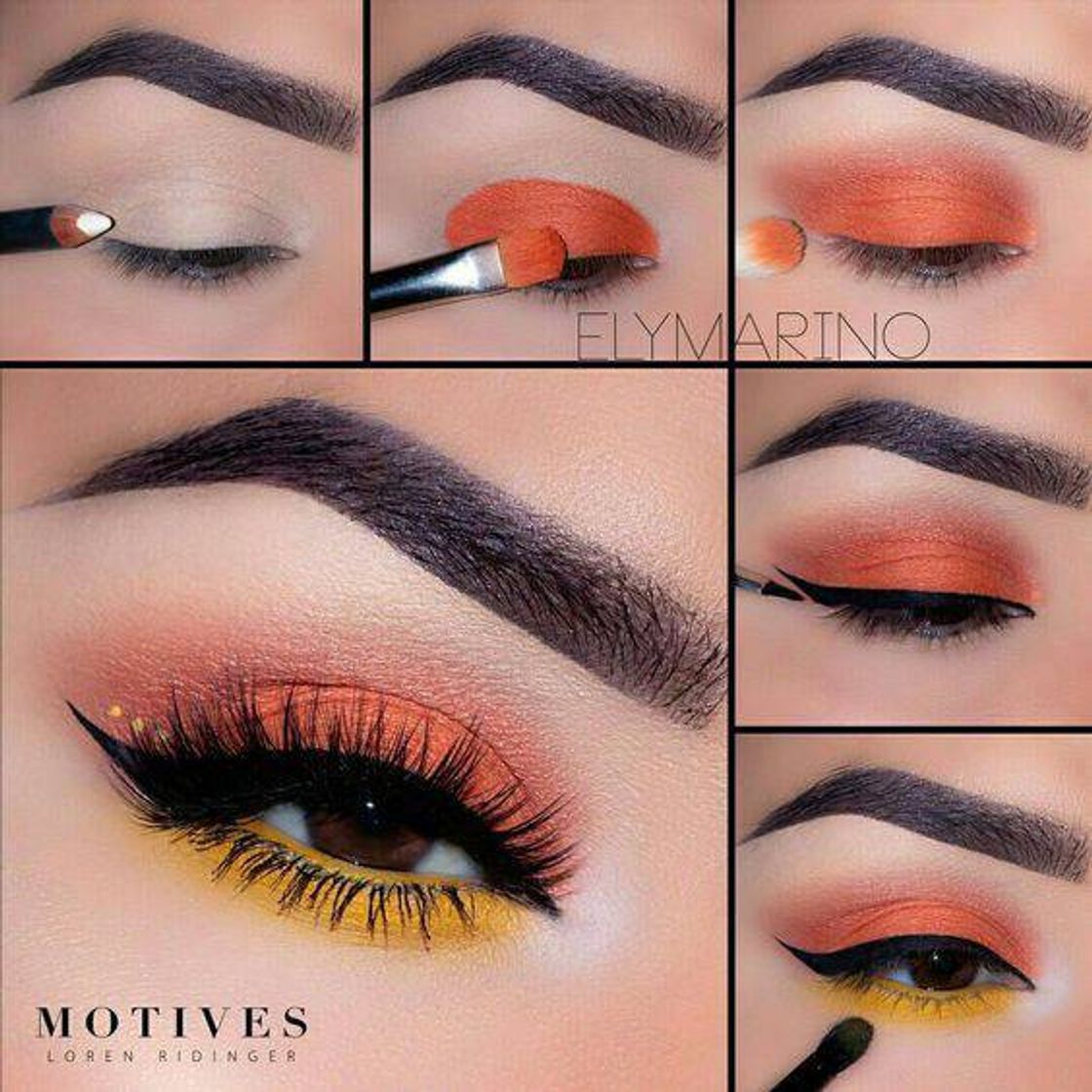 Moda tutorial, laranja + vermelho + delineado