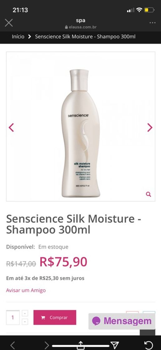 Product Shampoo Senscience