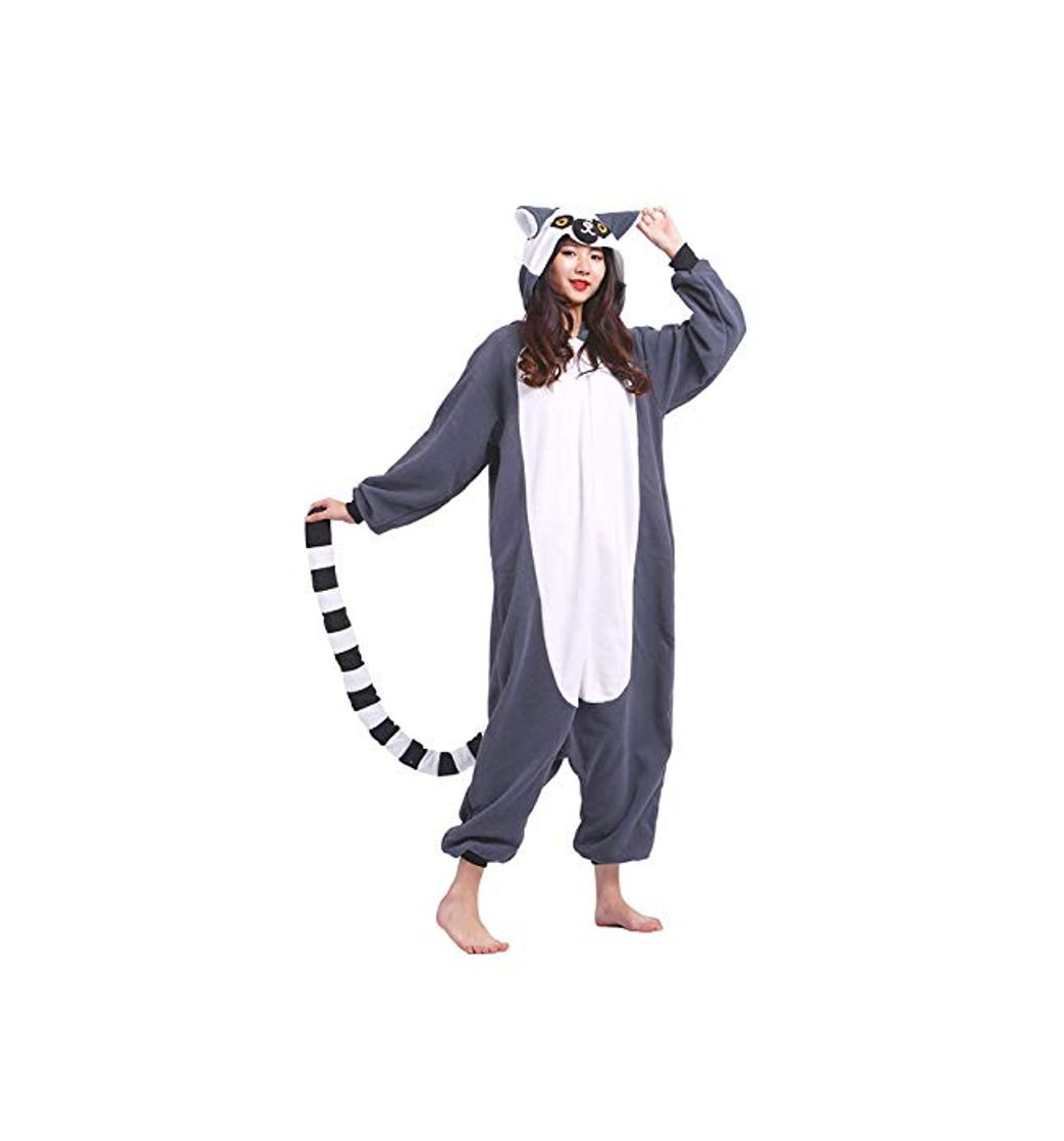 Social DELEY Unisexo Adulto Caliente Animal Pijamas Lémur Cosplay Disfraz Homewear Mamelucos Ropa
