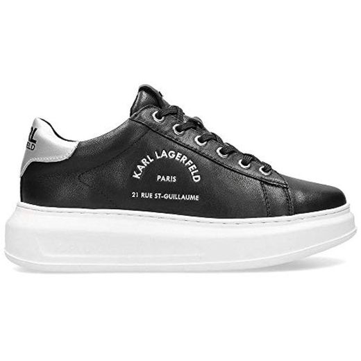 Sneakers Mujer KARL LAGERFELD KL62538 00S Black Silver Cuero Negro