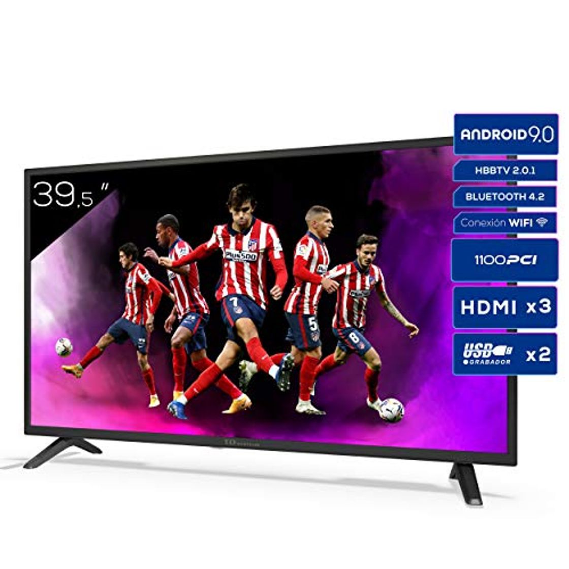 Social Televisiones Smart TV 39,5 Pulgadas Full HD Android 9.0 y HBBTV, 1100