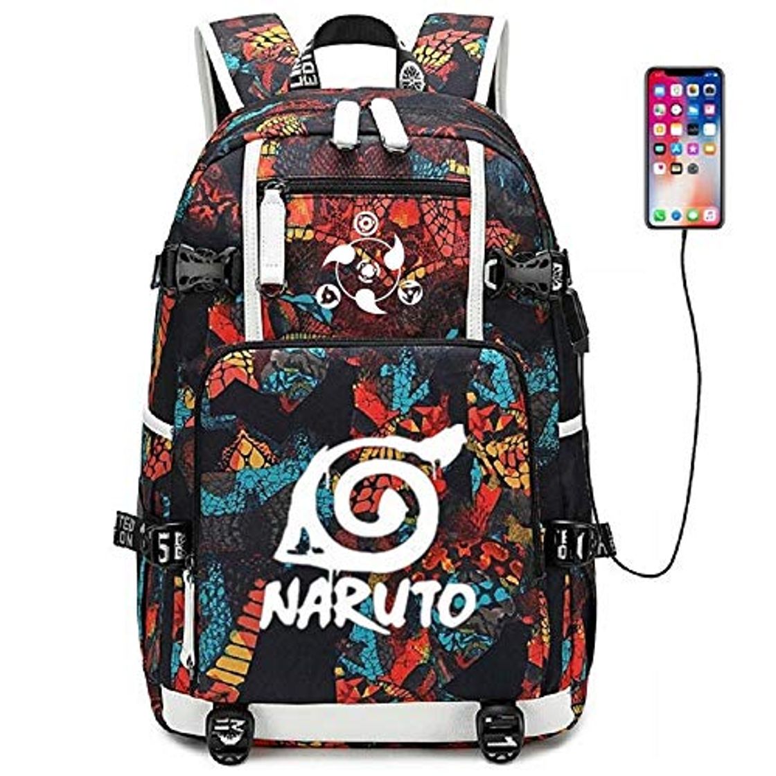 Fashion Siawasey - Mochila para el colegio con diseño de anime/cosplay de Naruto