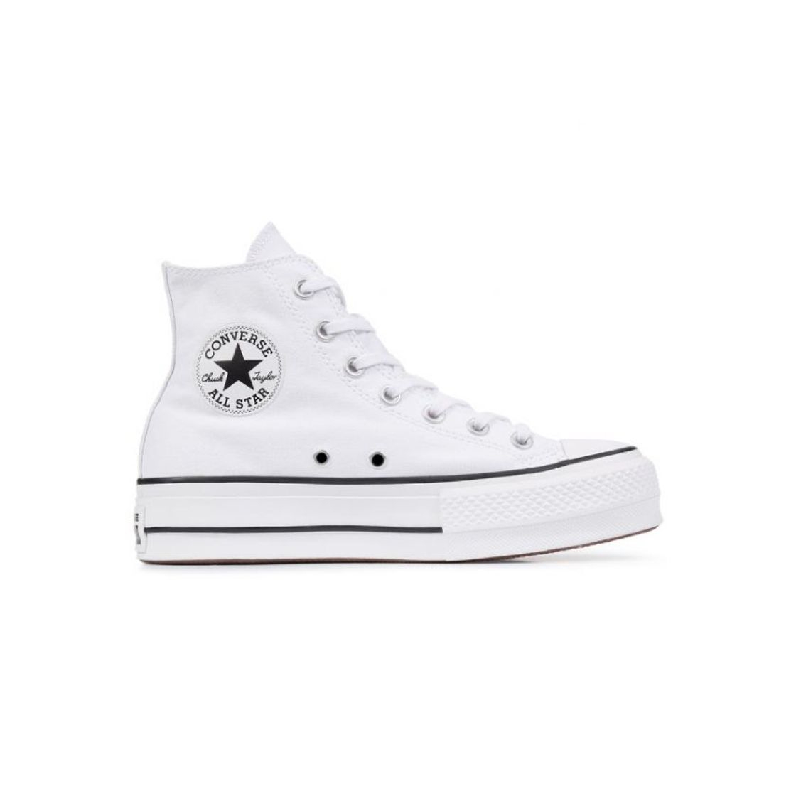 Social Converse Chuck Taylor CTAS Lift Clean Hi, Zapatillas Altas Mujer, Blanco
