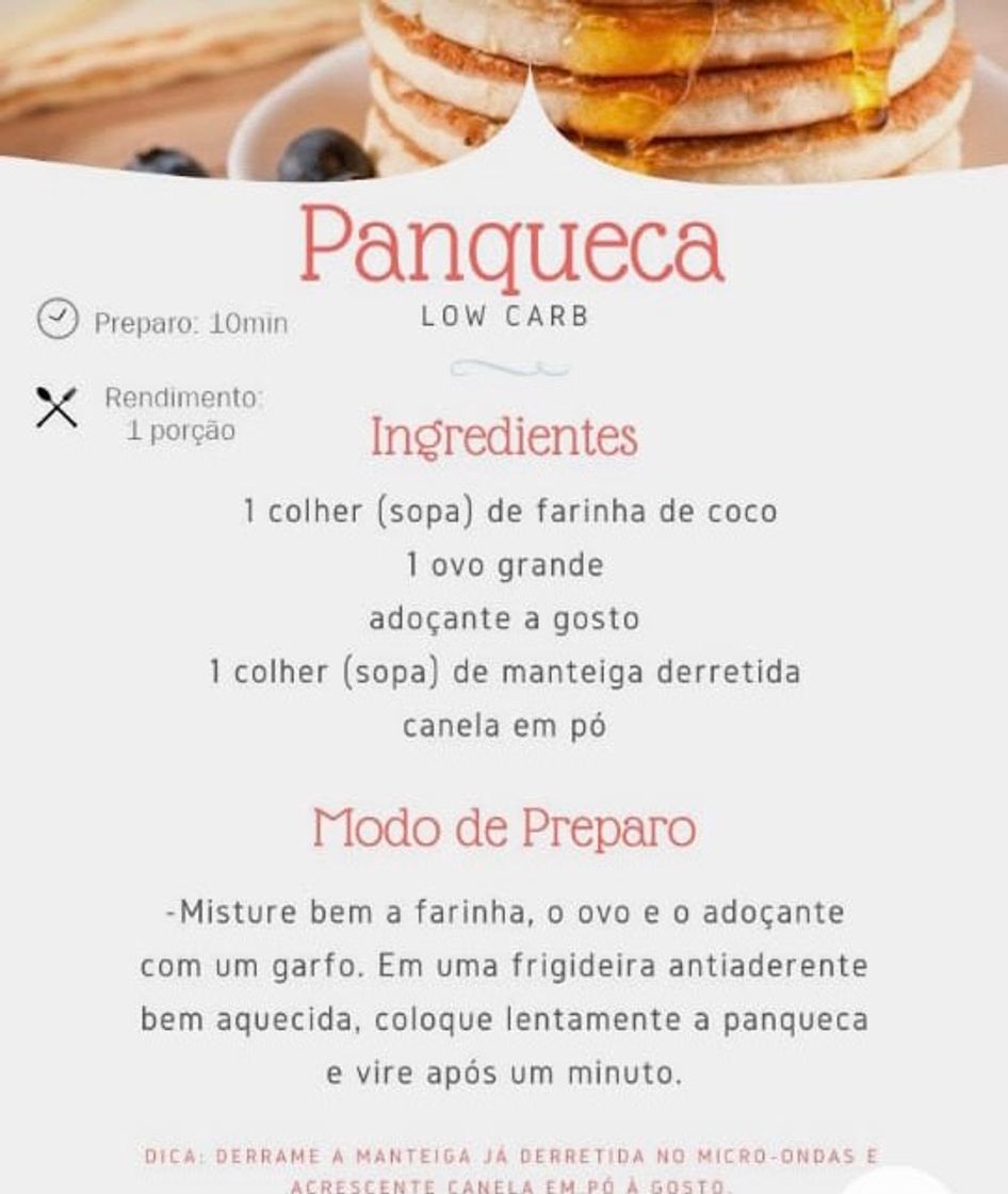 Moda Panqueca low carb 😋