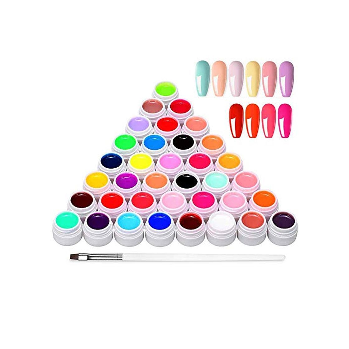 Social Anself Gel Uñas 36 Colores Art-Pigmentos del Esmalte de Uñas Juego de