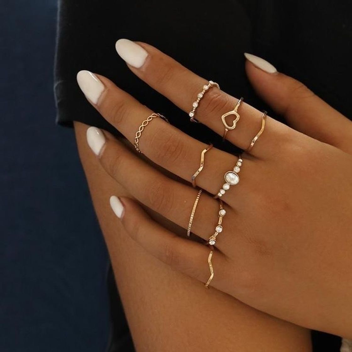 Social Hwiionne Vintage Punk étnico Cristal Plata Anillos Juegos para Mujeres Anillo de