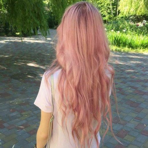 Long pink pastel hair 