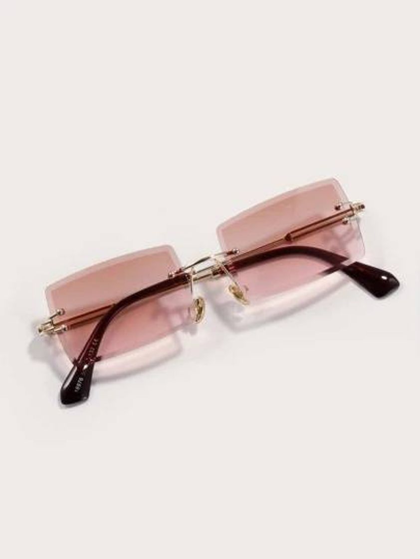 Moda Rimless Rectangle Frame Sunglasses