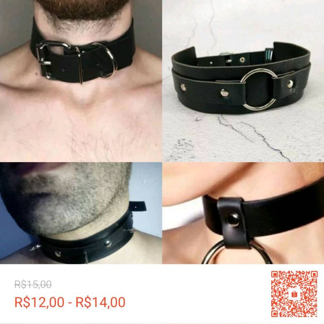 Moda Confira Colar Choker Gargantilha Punk BSDM 