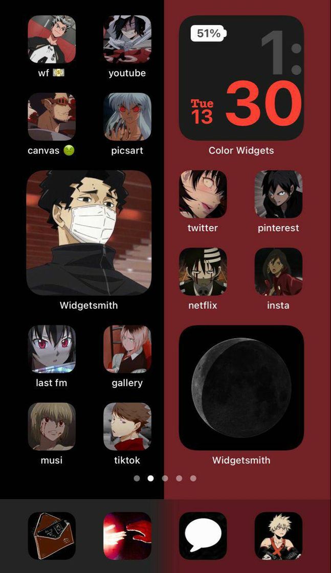 Fashion Widgets Animes ⚫