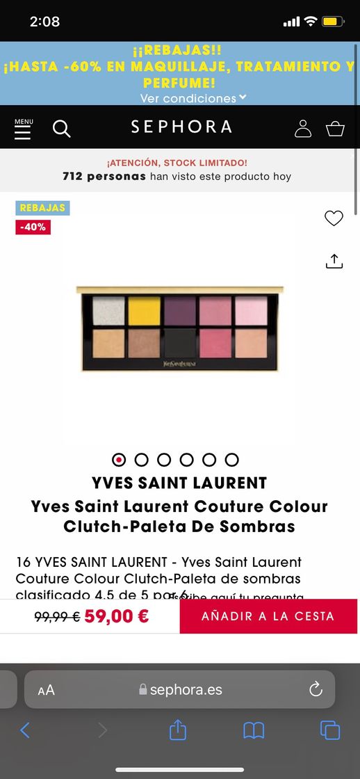 Moda Paleta Yves Saint Laurent