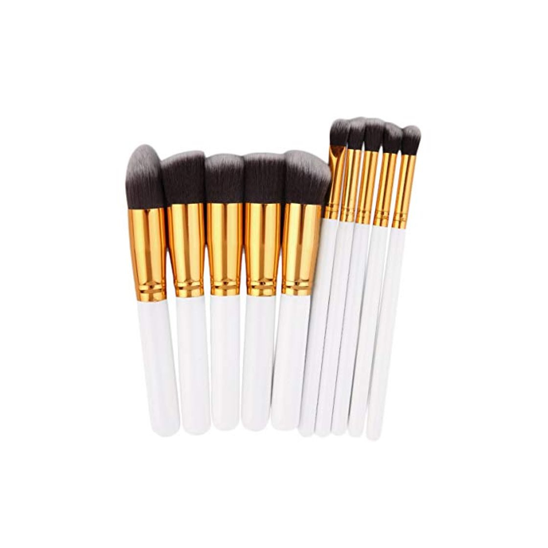 Beauty Greatangle Set di pennelli in Polvere per sopracciglia Fard per trucco professionale da 10 pezzi Maquillaje Pincel maquiagem maquillage pinceaux maquillage White & Gold