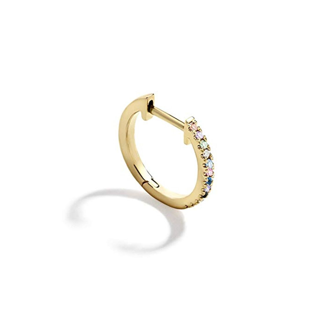 Social AQUALITYS Pendientes Circulares Redondos para Mujer, Hombre, Multicolor, Dorado, de Cadena Larga,