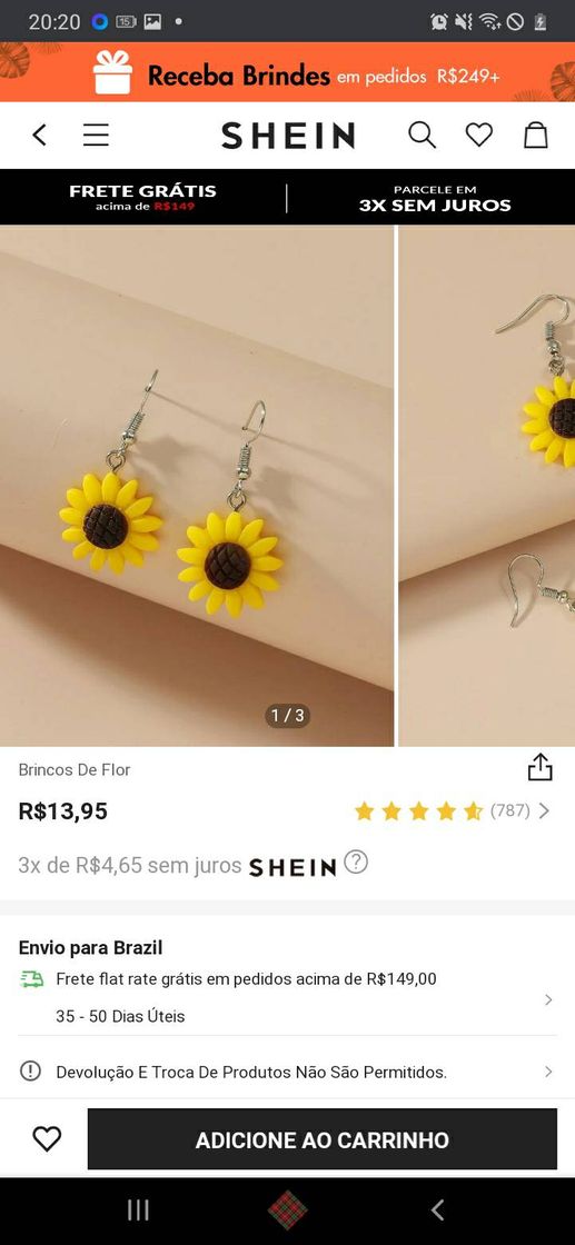 Fashion 🌻Brinco de gira sol aesthetic🌿