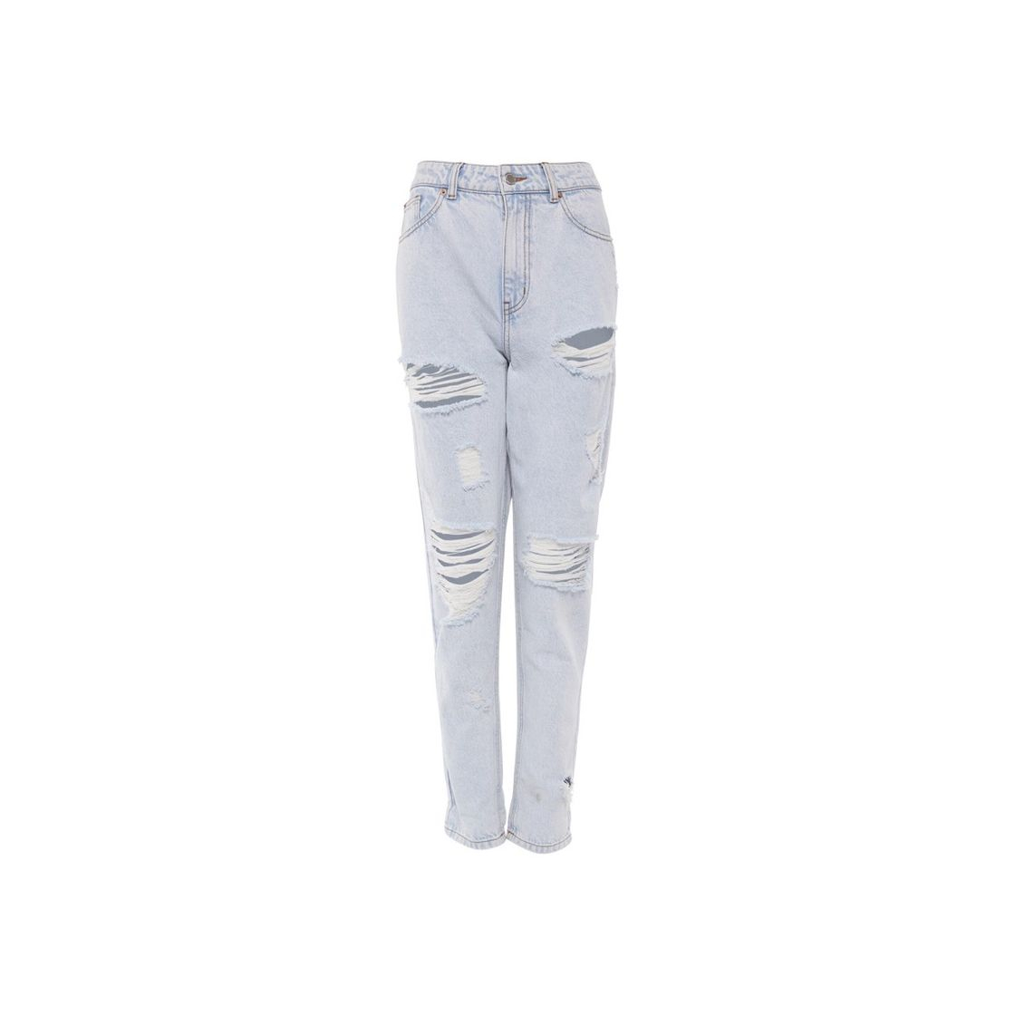 Moda Light Blue Wash Extreme Ripped Mom Jeans