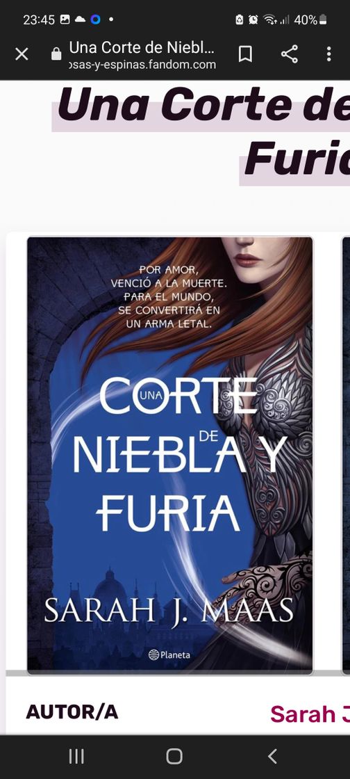 Book Una corte de niebla y furia