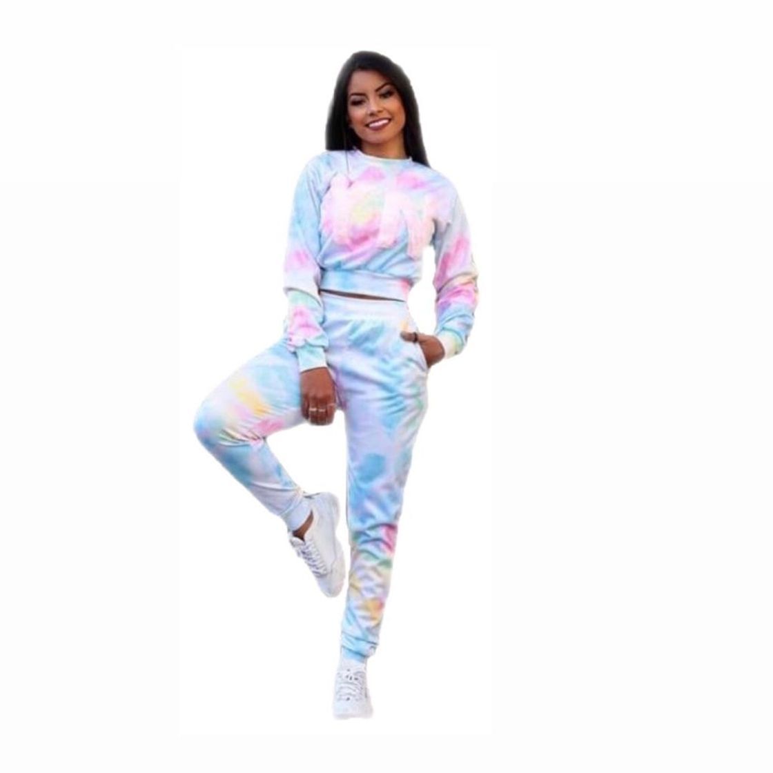 Fashion Conjunto D Bell Moletom Tie Dye