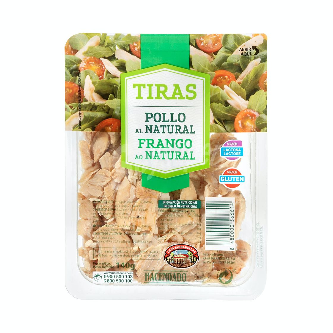 Productos Hacendado Pollo pechuga a tiras asada al horno