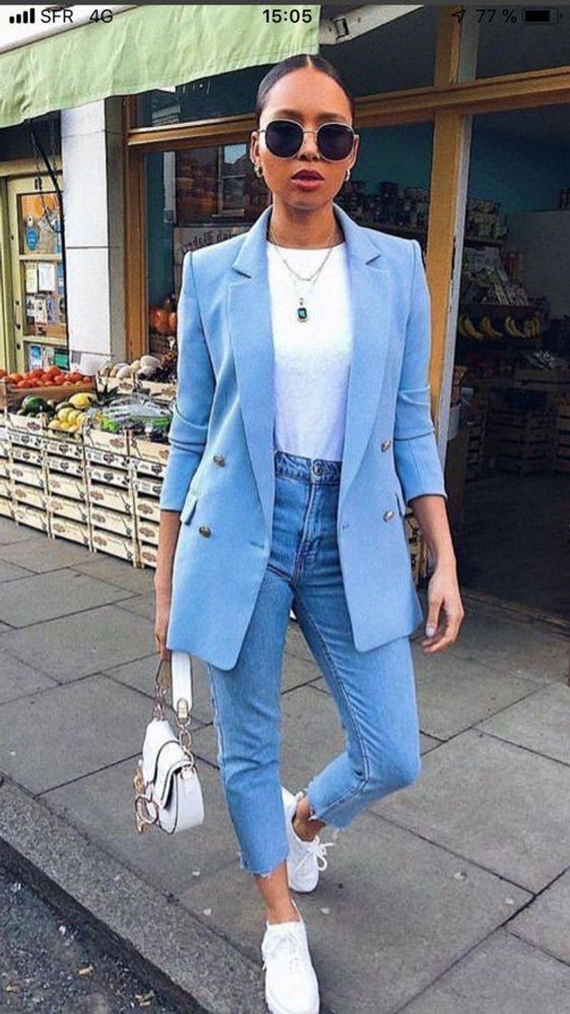 Social Look com blazer azul bebe.💙