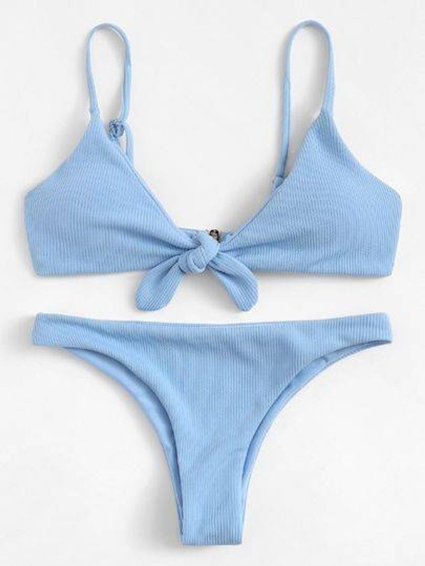 Social Kini azul liso.