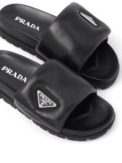 Prada Soft padded nappa leather slides