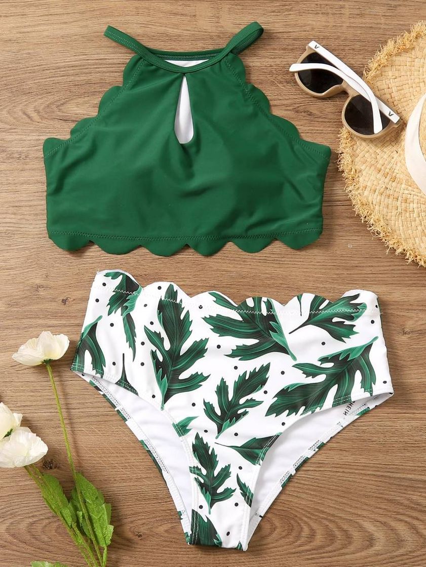 Social SHEIN Corte Fora Simples sexy Conjunto de biquíni