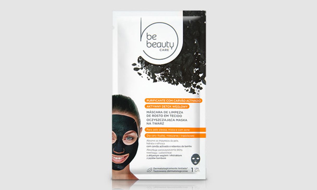 Máscara de Tecido com Carvão Activado Be Beauty 1 Un. | Produtos