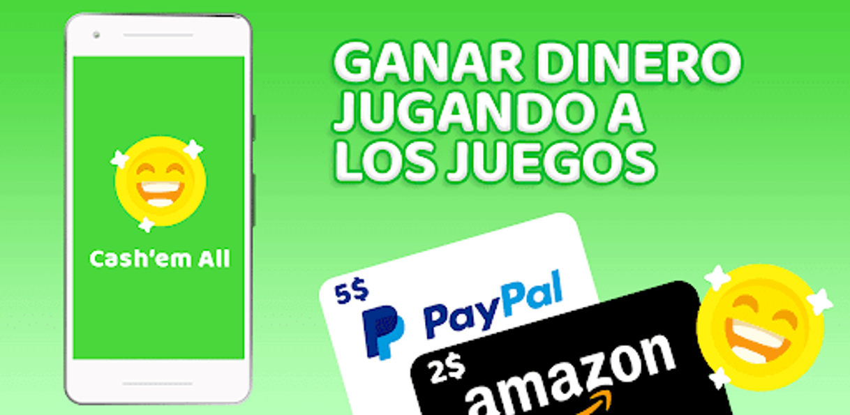 Aplicaciones  Cash'em all gana dinero💵 por  probar los juegos 🎮