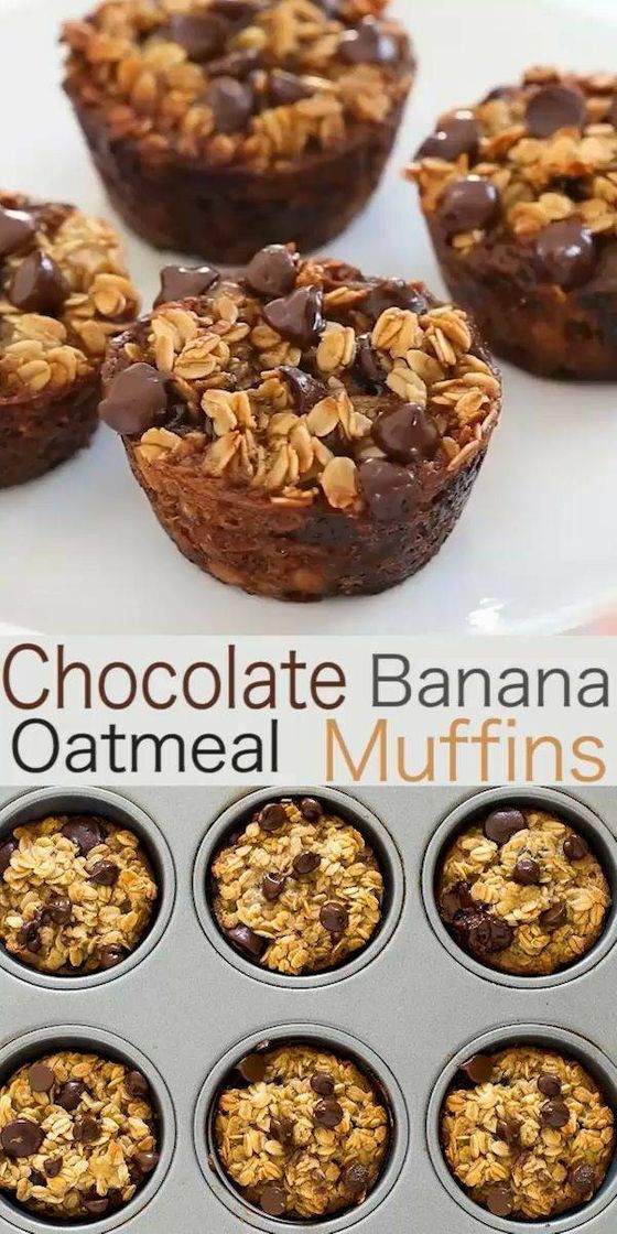 Moda Muffins de chocolate com banana