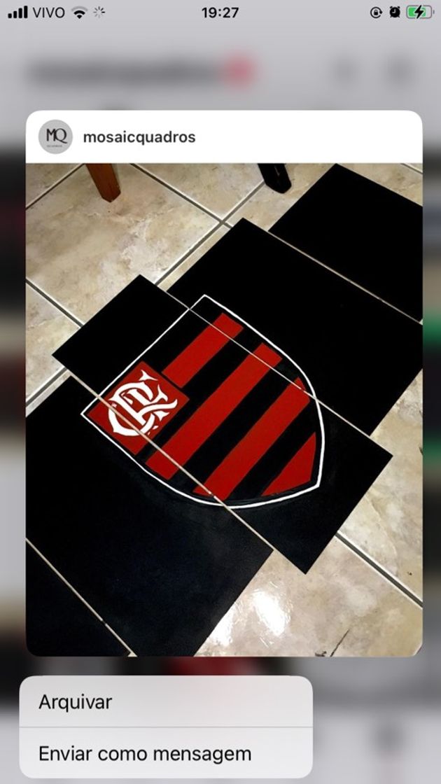 Fashion quadro mosaico do flamengo