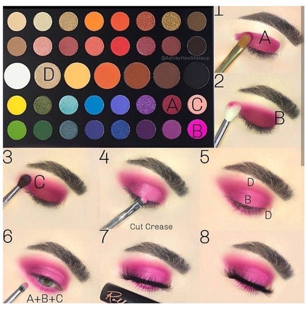 Fashion james charles makeup pallet look pink 