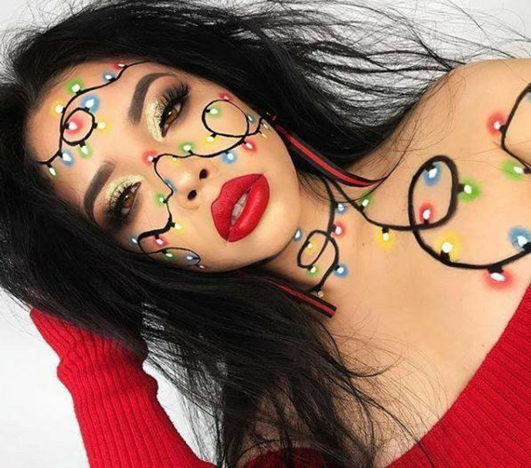 Fashion Make artística inspirada em luzes de natal 