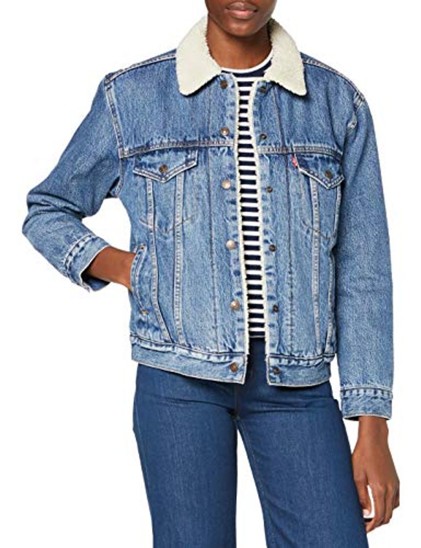 Moda Levi's Ex-BF Sherpa Trucker Chaqueta Vaquera, Azul