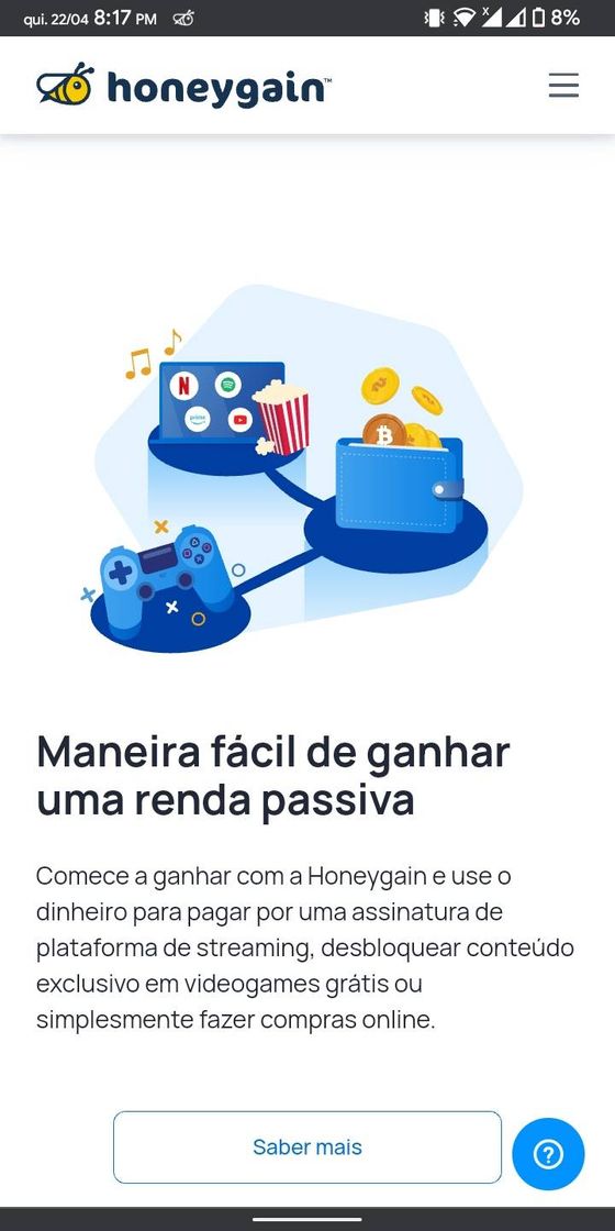 Moda Honeygain - Ganhe dinheiro com a sua conexão de internet