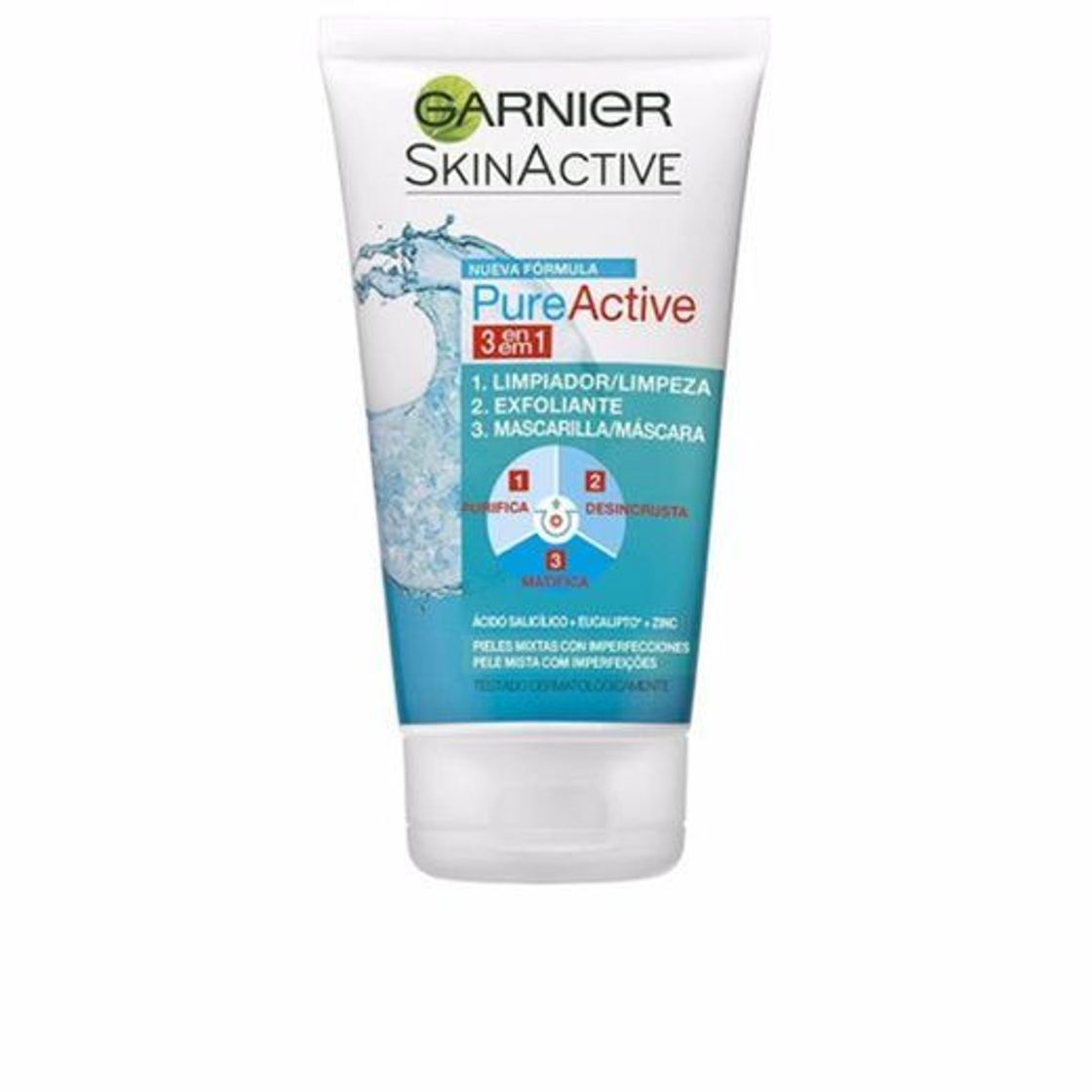 Belleza Garnier Skin Active - Pure Active 3 en 1 - Limpiador