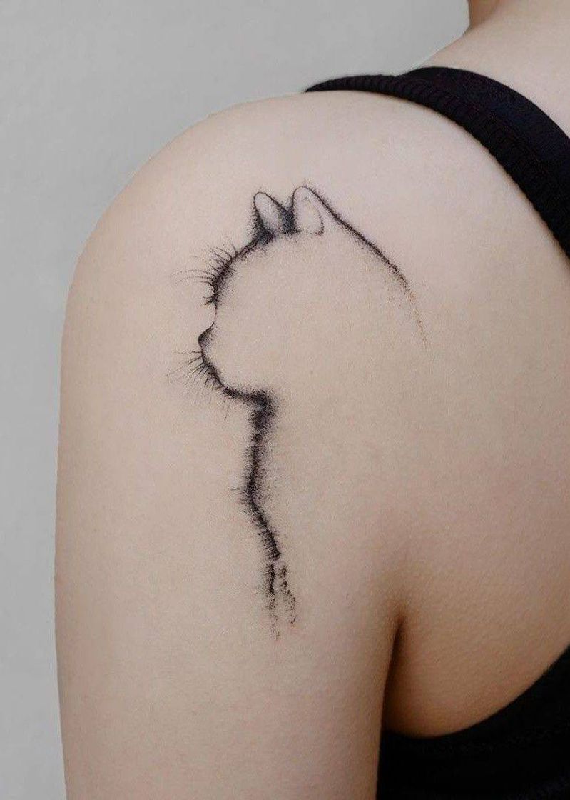 Fashion Tattoo contorno de gatinho 