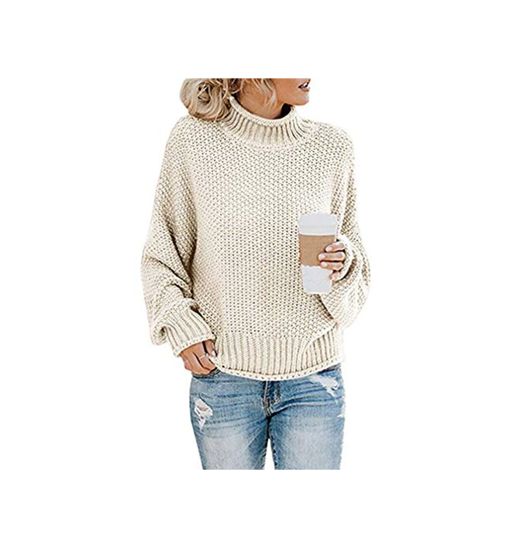 Productos Socluer Sudaderas para Mujer con Cuello Alto y Manga Larga Suéter Señoras Suéter de Punto Cuello Alto Ocio Suéter Elegante Sudadera Tops de Gran tamaño