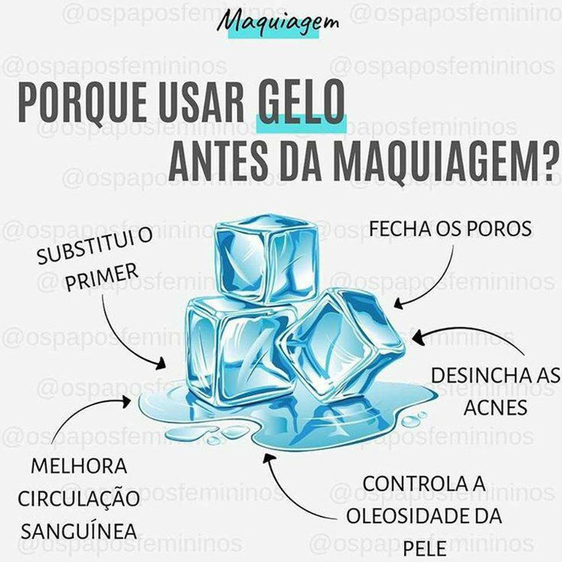 Moda benefícios do gelo no skin care