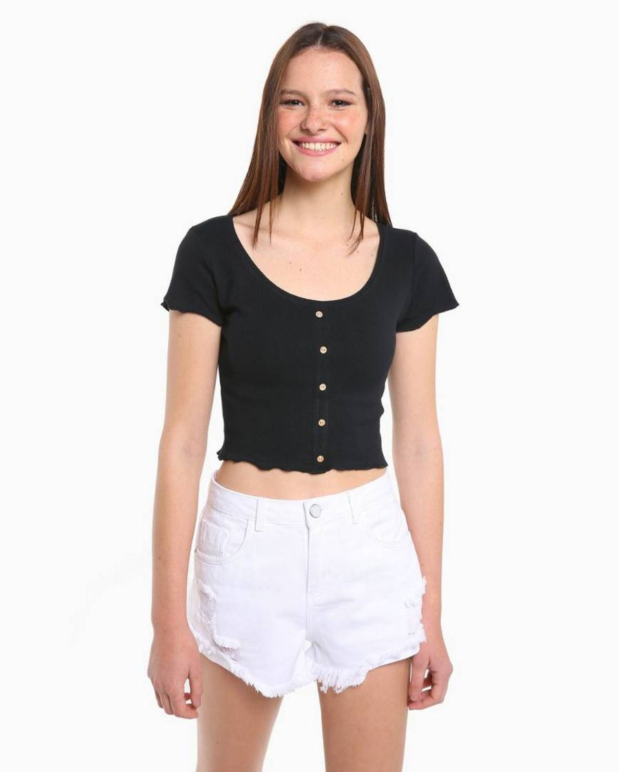 Moda blusa cropped 