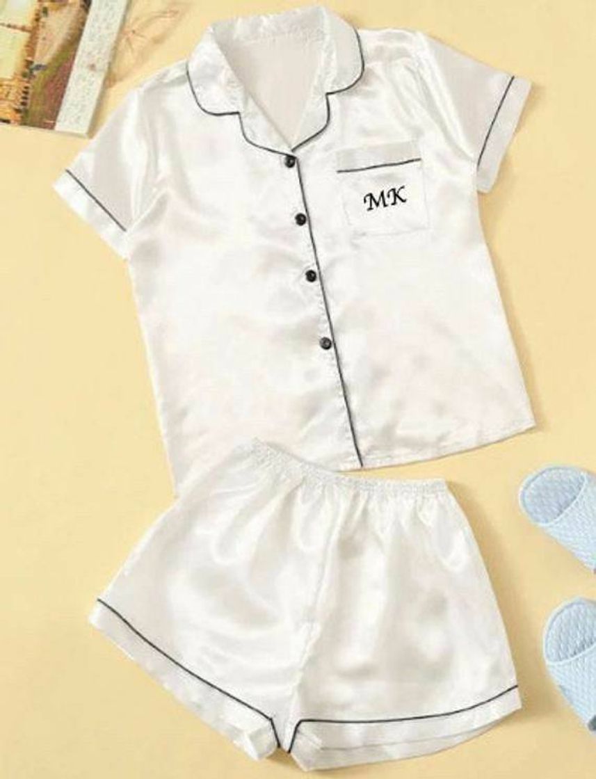 Moda Pijama branco de seda