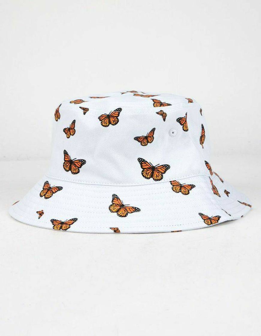 Fashion Bucket hat branco estampa🦋