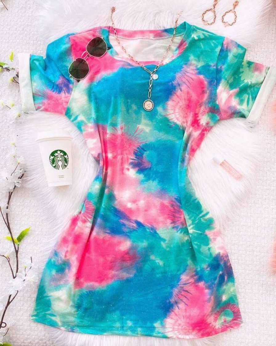 Fashion Blusa vestido tie dye